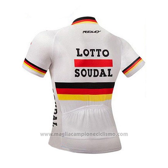 2018 Abbigliamento Ciclismo Lotto Soudal Campione Germania Manica Corta e Salopette